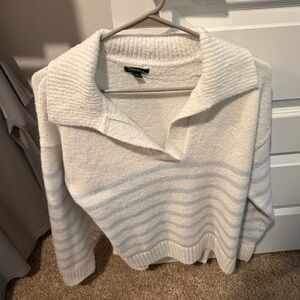 Cozy White and Gray Women's Sweater